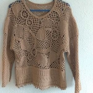 Bohemian Crochet Open Knit Sweater